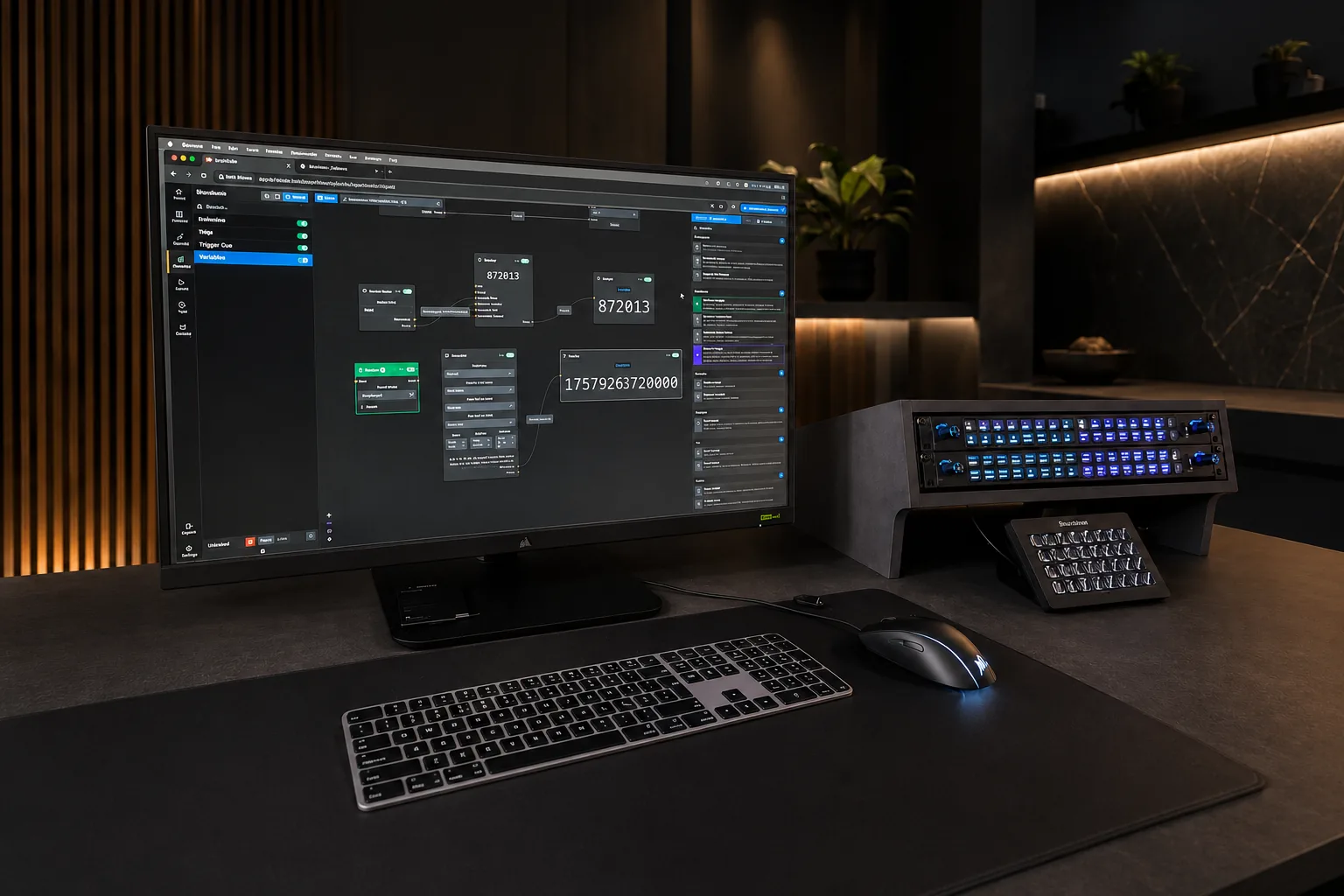 Bitfocus Buttons visual workflow editor